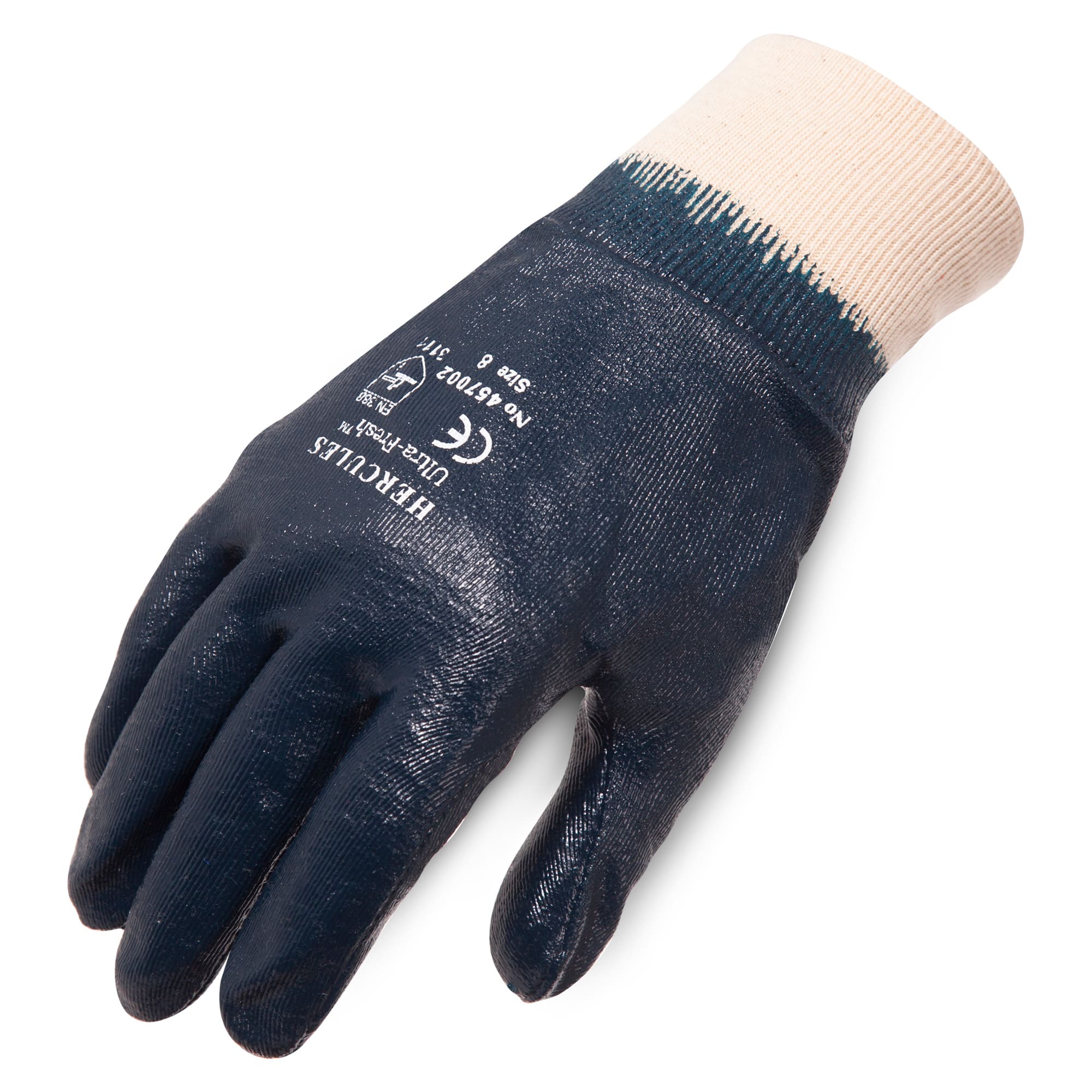 HERCULES Medium Weight Full Dip Nitrile Gloves With Knit Wrist